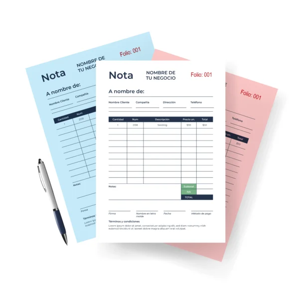 Notas de venta Carta